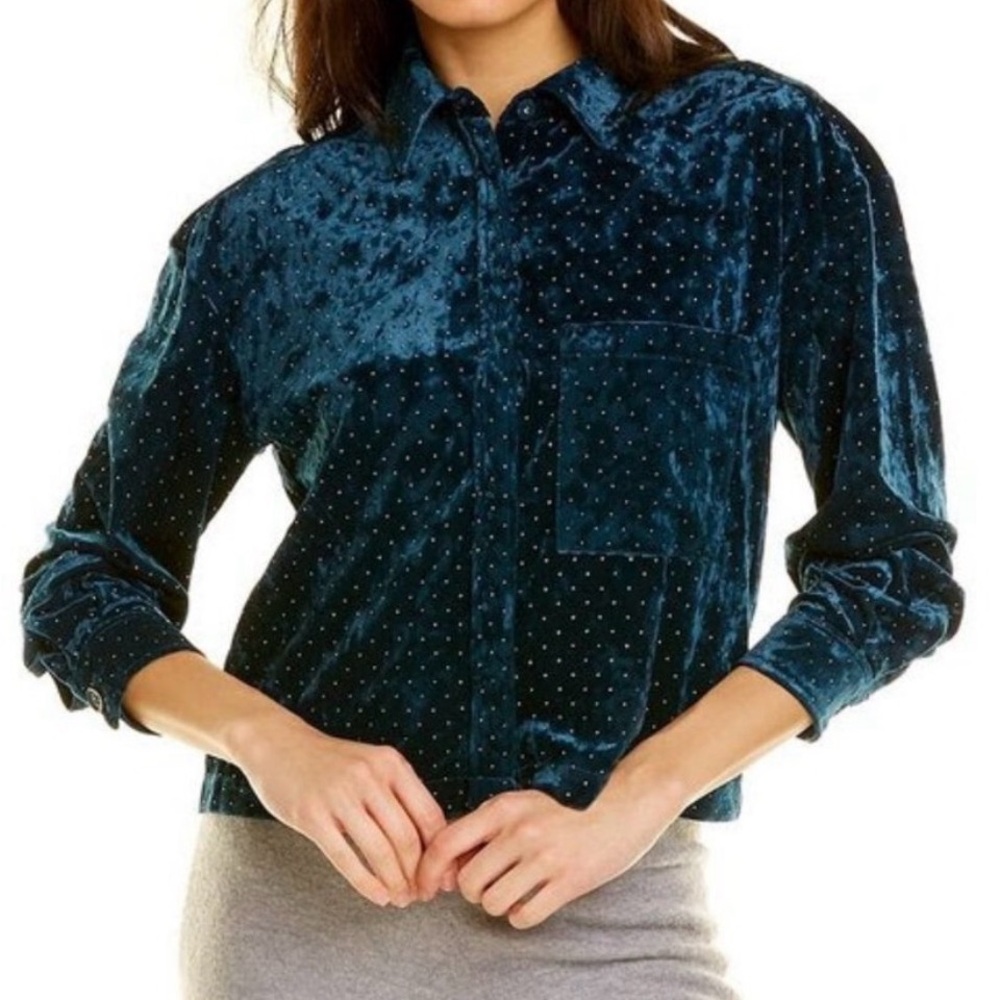 Something Navy Velvet top and pant set
